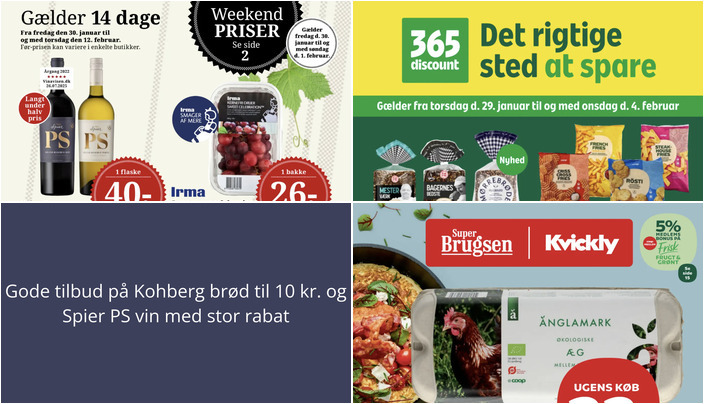 Gode tilbud på Kohberg brød til 10 kr. og Spier PS vin med stor rabat