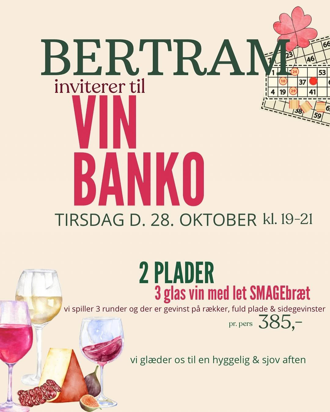 Bankoaften med vin og hygge på Bertram