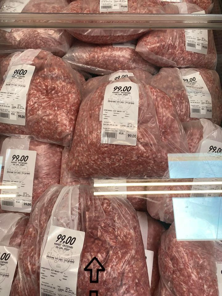 Billig friskhakket svinefars i dag hos SuperBrugsen Dronninglund