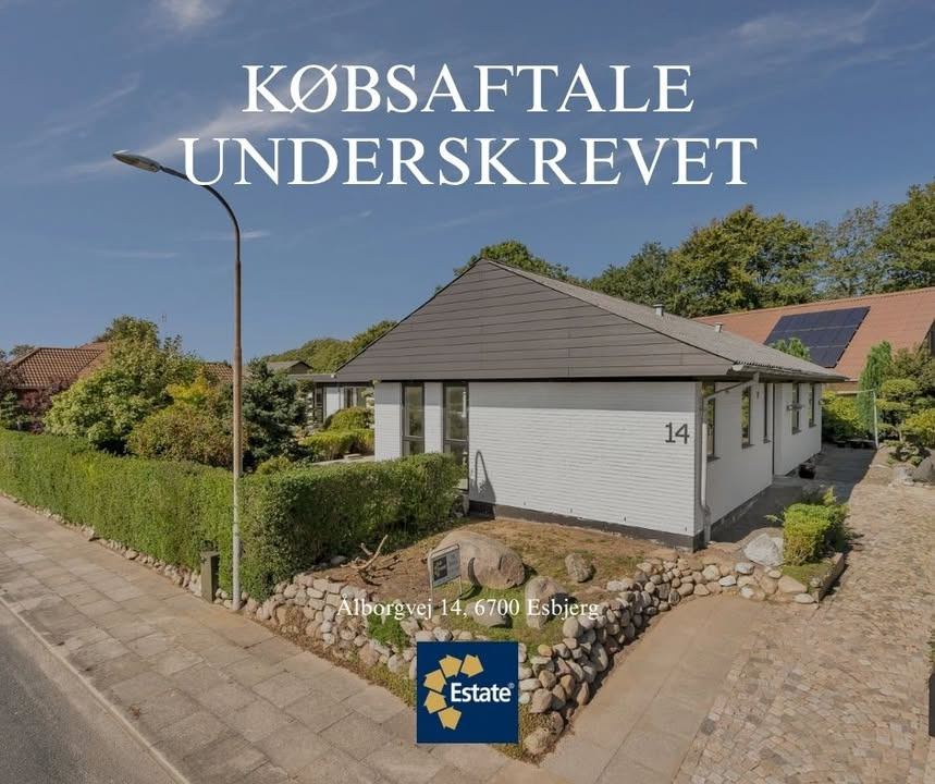 ESTATE Robin Thybo Esbjerg & Varde fejrer underskrevet købsaftale på Ålborgvej 14