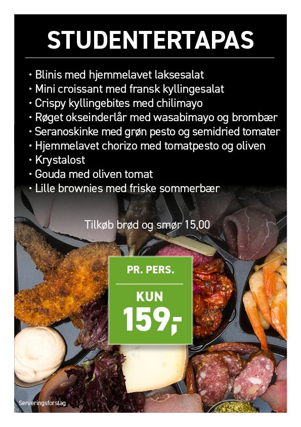 Slagter Byskov står klar med studentertapas til studenterfesten