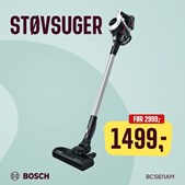Halv pris på Bosch ledningsfri støvsuger hos Skousen Thisted