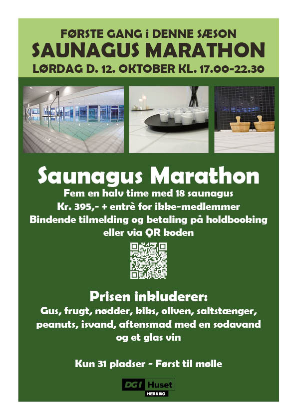 DGI Huset Herning annoncerer sidste chance for tilmelding til Saunagus Marathon i weekenden