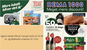 Ugens lokale tilbud: Canaja Gold vin til 49 kr. og Bakkedal smørbar til 12 kr.