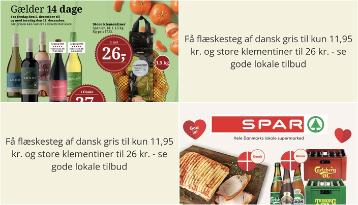 Få flæskesteg af dansk gris til kun 11,95 kr. og store klementiner til 26 kr. - se gode lokale tilbud