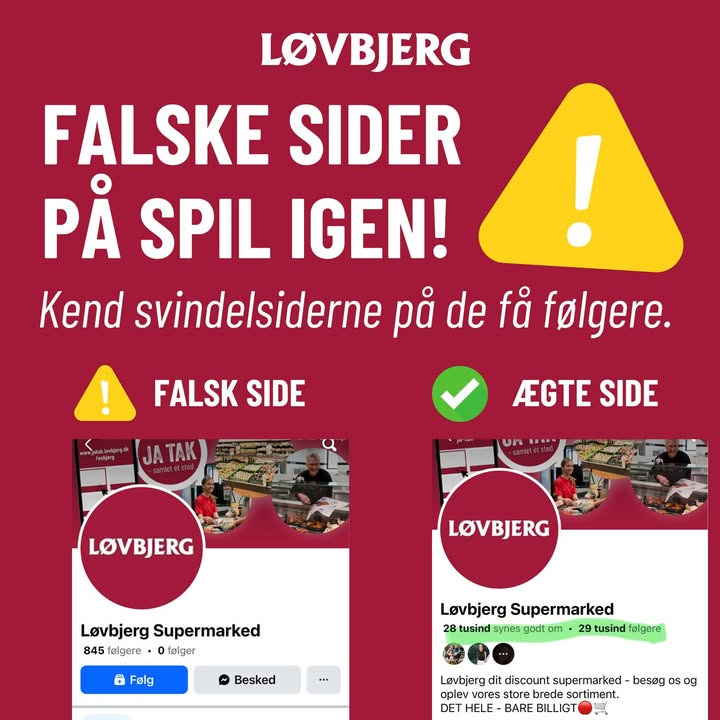 Løvbjerg Frederikshavn advarer mod falske sider på Facebook