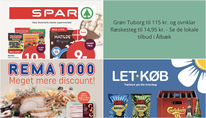 Grøn Tuborg til 115 kr. og ovnklar flæskesteg til 14,95 kr. - Se de lokale tilbud i Ålbæk