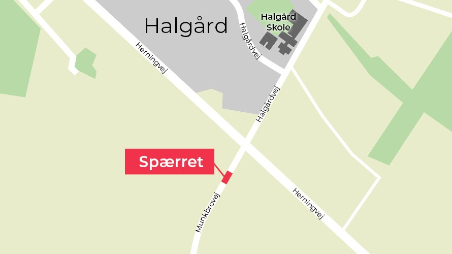 Munkbrovej i Holstebro spærres for renovering af spildevandsledning