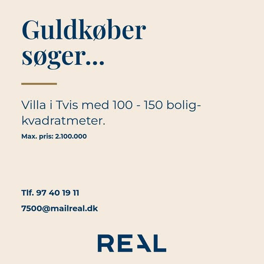 RealMæglerne Holstebro søger boliger til guldkøber