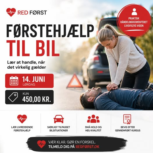 Red Først tilbyder førstehjælpskursus til trafikrelaterede nødsituationer