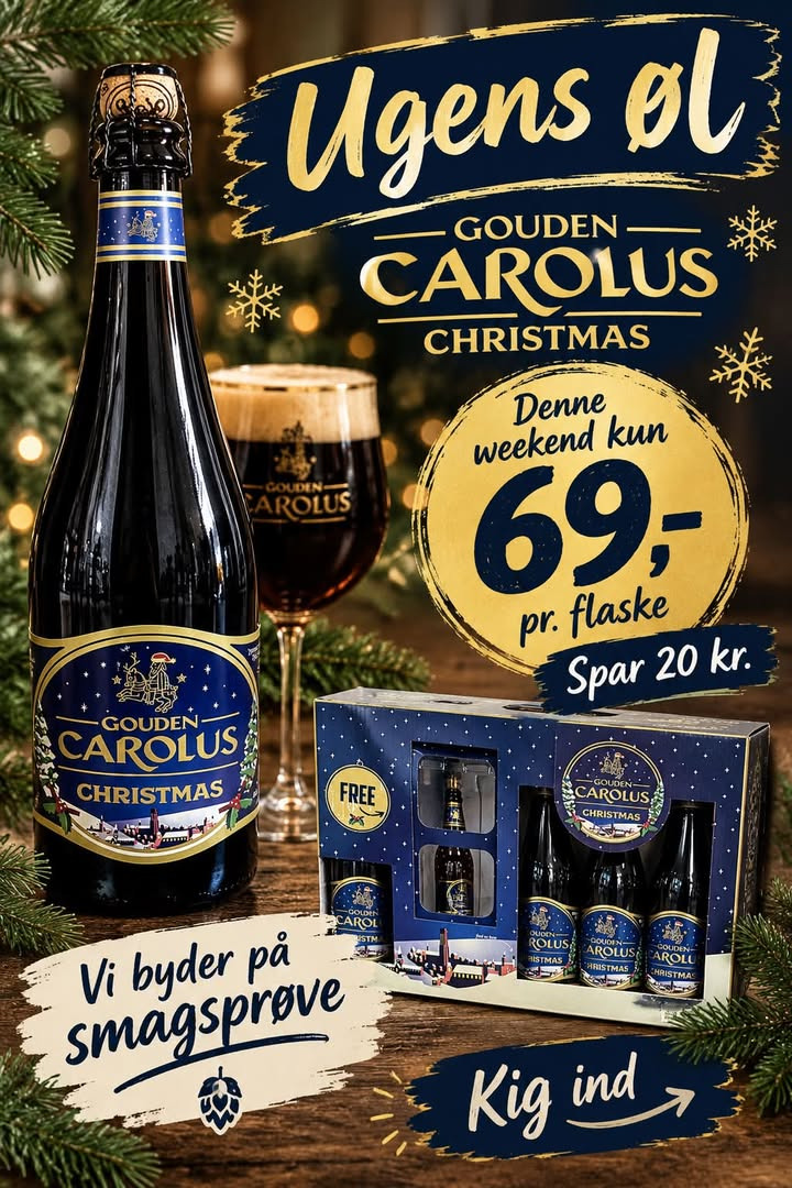 FREDERICIA VINHANDEL tilbyder Gouden Carolus Christmas til 69 kr. denne weekend