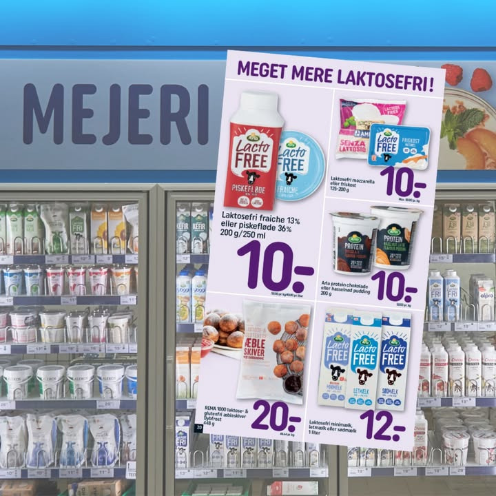 Rema1000 Gærumvej udvider sortimentet af laktosefri produkter til daglig og speciel brug