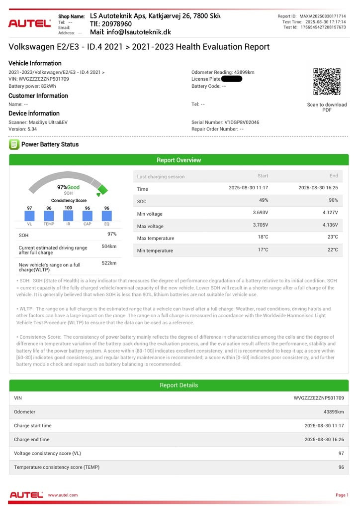 LS AUTOTEKNIK ApS tilbyder batteritest inden salg af elbil