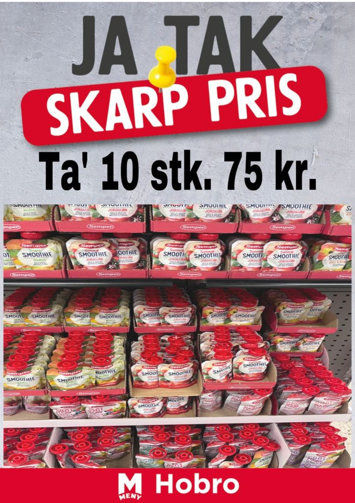 Tilbud fra MENY Hobro: Få 10 stk. grød eller Smoties for kun 75 kr. 