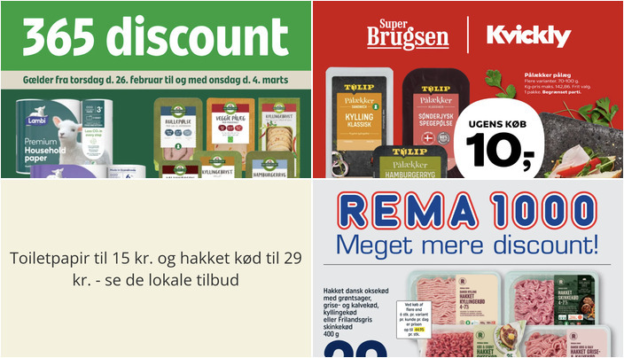 Toiletpapir til 15 kr. og hakket kød til 29 kr. - se de lokale tilbud