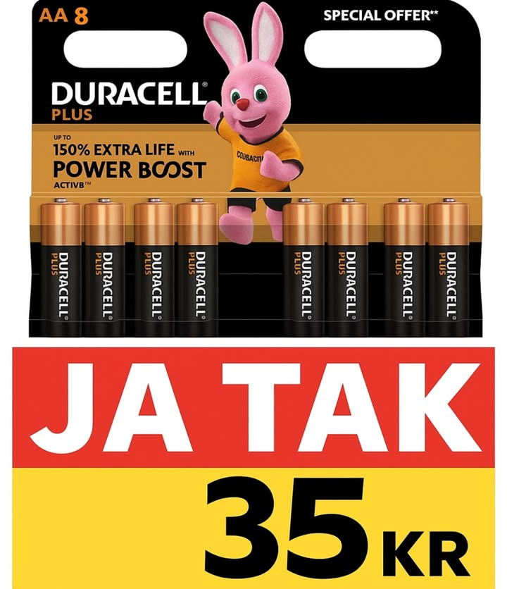 MENY Hobro tilbyder Duracell plus 8-pak batterier til 35 kr.