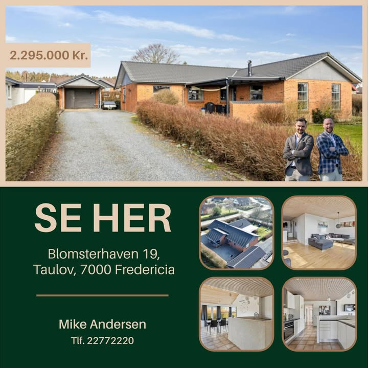 Ejendomsmægler Mike Andersen præsenterer attraktiv etplansvilla i Fredericia