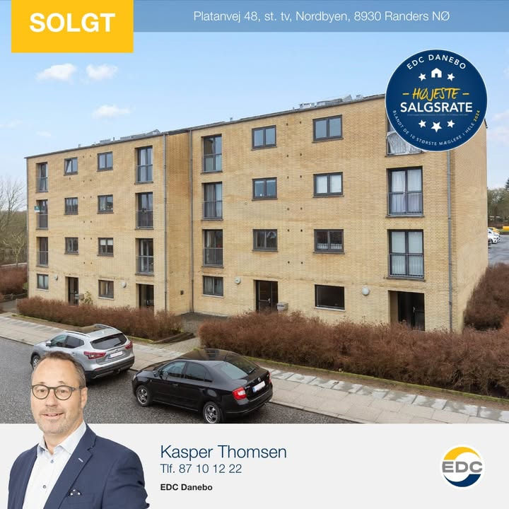 Lejlighed solgt i Nordbyen: Stort tillykke til køber og sælger fra EDC Danebo