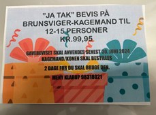 Meny Klarup tilbyder brunsviger kagemand fra bageren i Vestbyen