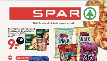 Knorr sauce til kun 9 kr. og Kærgården til 12 kr. hos Spar