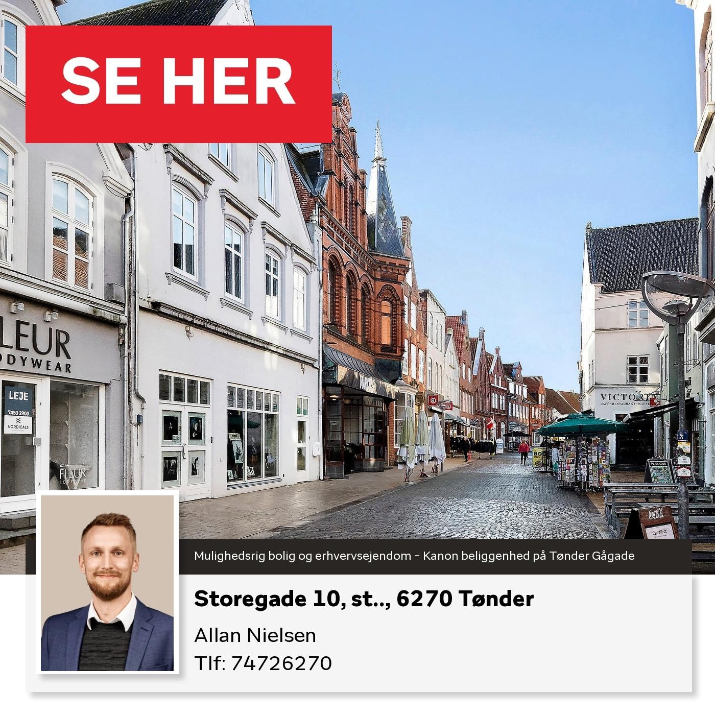 Home Tønder tilbyder attraktiv erhvervsejendom i Tønder Gågade