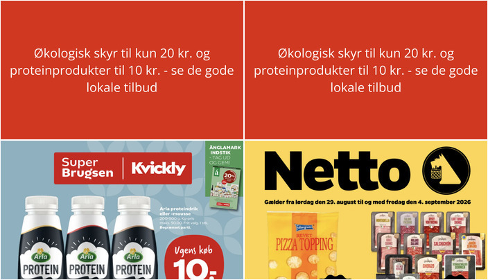Økologisk skyr til kun 20 kr. og proteinprodukter til 10 kr. - se de gode lokale tilbud