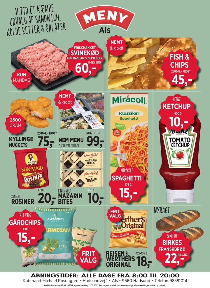 Meny Als annoncerer ugens lokale tilbudspriser