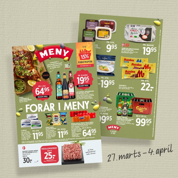 Skarpe påskepriser hos Meny Als: Spar på lammekølle og specialøl