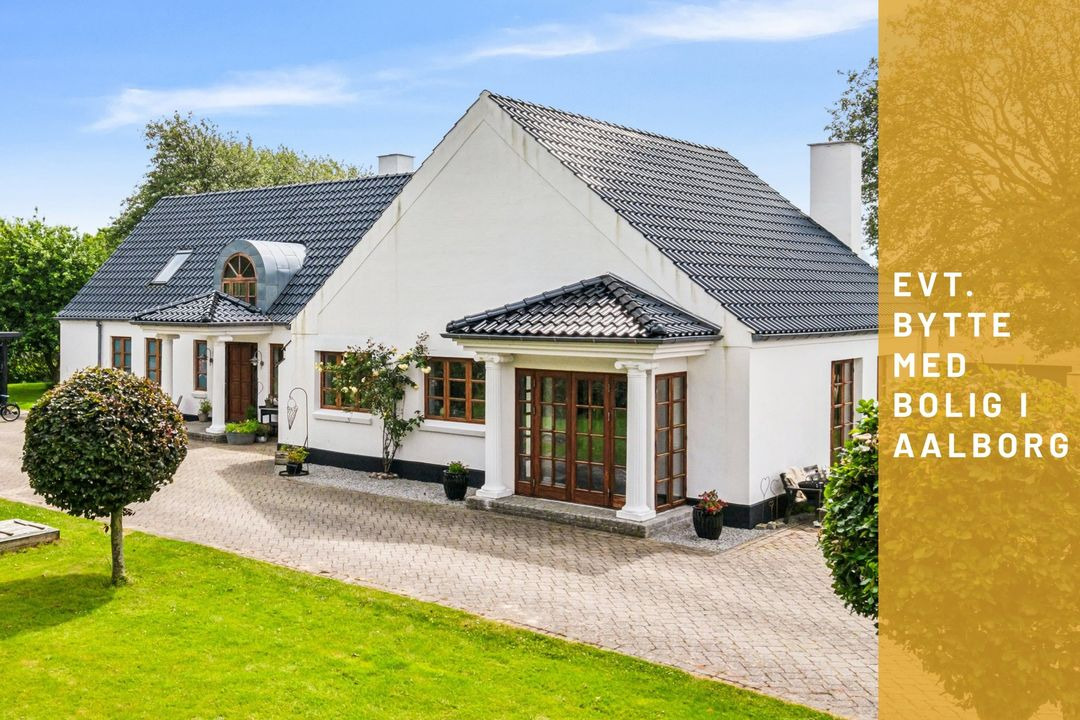 Mæglerhuset Brønderslev tilbyder præsentabel villa i unik beliggenhed og bytte med bolig i Aalborg er en mulighed