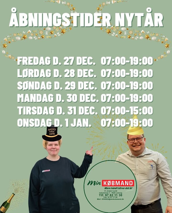 Min Købmand Lemvig holder åbent hele julen med fantastiske tilbud