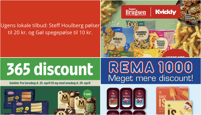 Ugens lokale tilbud: Steff Houlberg pølser til 20 kr. og Gøl spegepølse til 10 kr.