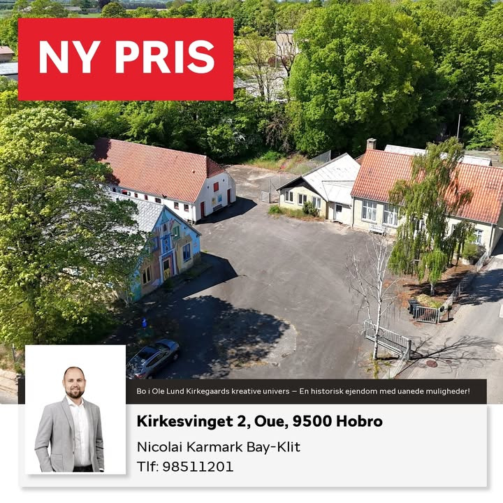 Home Hobro annoncerer ny pris på boligen i Kirkesvinget 2, Oue i Hobro