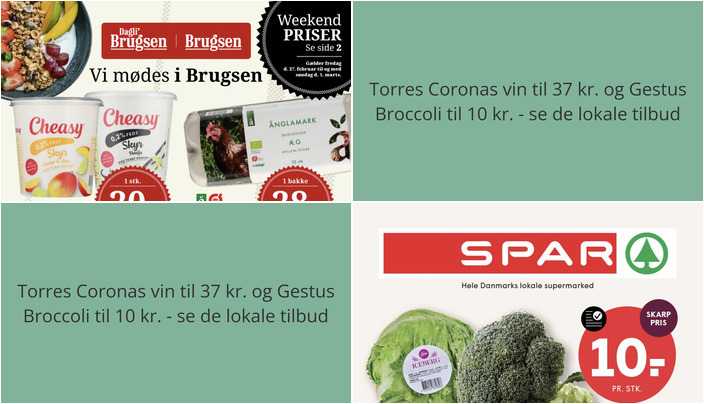 Torres Coronas vin til 37 kr. og Gestus Broccoli til 10 kr. - se de lokale tilbud