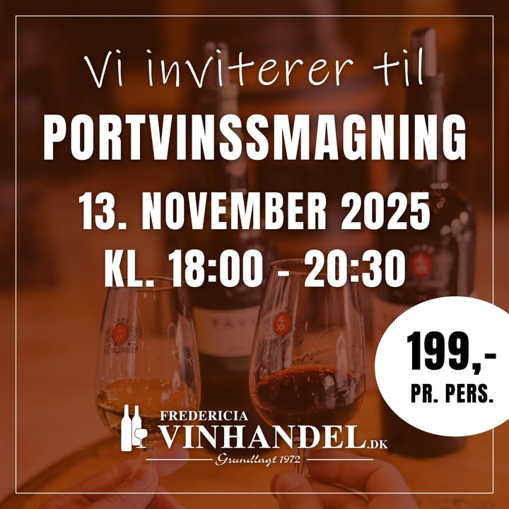 Fredericia Vinhandel inviterer til portvinssmagning den 13. november