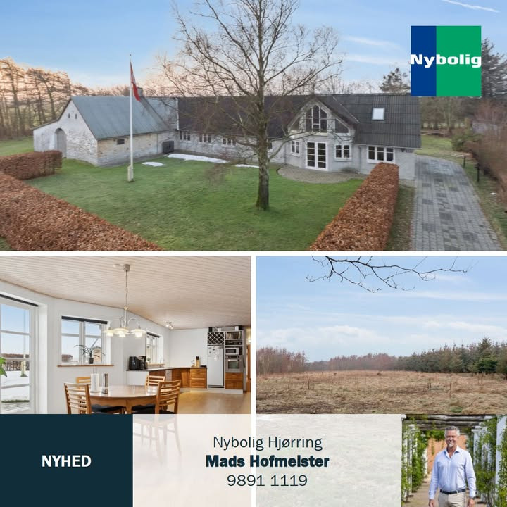 Nybolig Hjørring præsenterer landidyl på Rønnovsholmvej i naturskønne omgivelser