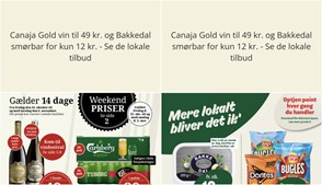 Canaja Gold vin til 49 kr. og Bakkedal smørbar for kun 12 kr. - Se de lokale tilbud