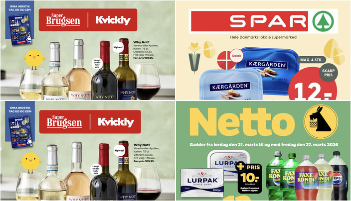 Kærgården smør til 10 kr. og Why Not? vin til 40 kr. - se de mange gode tilbud i Aalborg