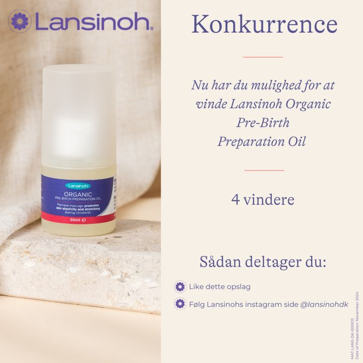 Vejlby Apotek lancerer julekonkurrence med Lansinohs Organic Pre-Birth Preparation Oil som præmie