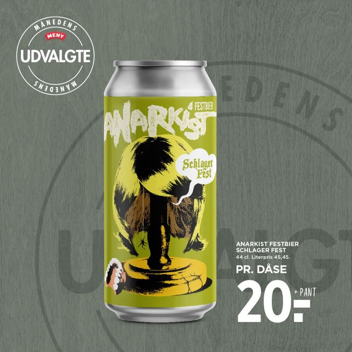 Meny Hjerting præsenterer september måneds øl: Anarkist Festbier til kun 20 kr. pr. dåse