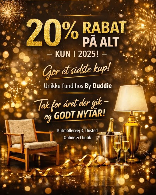 Sidste chance for 20% rabat hos By Duddie i 2025