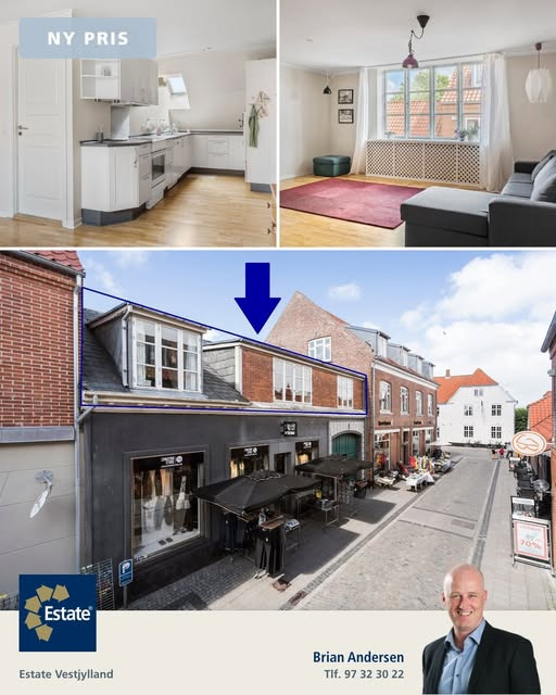 Estate Vestjylland sænker prisen på central lejlighed i Ringkøbing