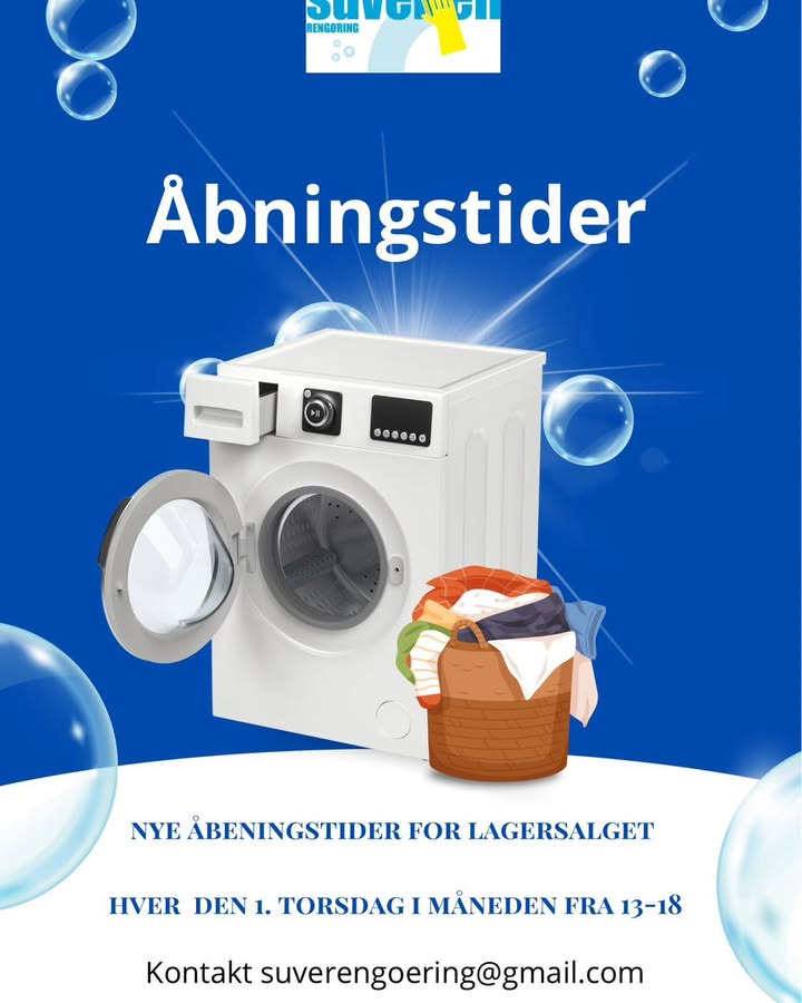 Suveræn Rengøring annoncerer nye åbningstider for lagersalg på Viborgvej 11F