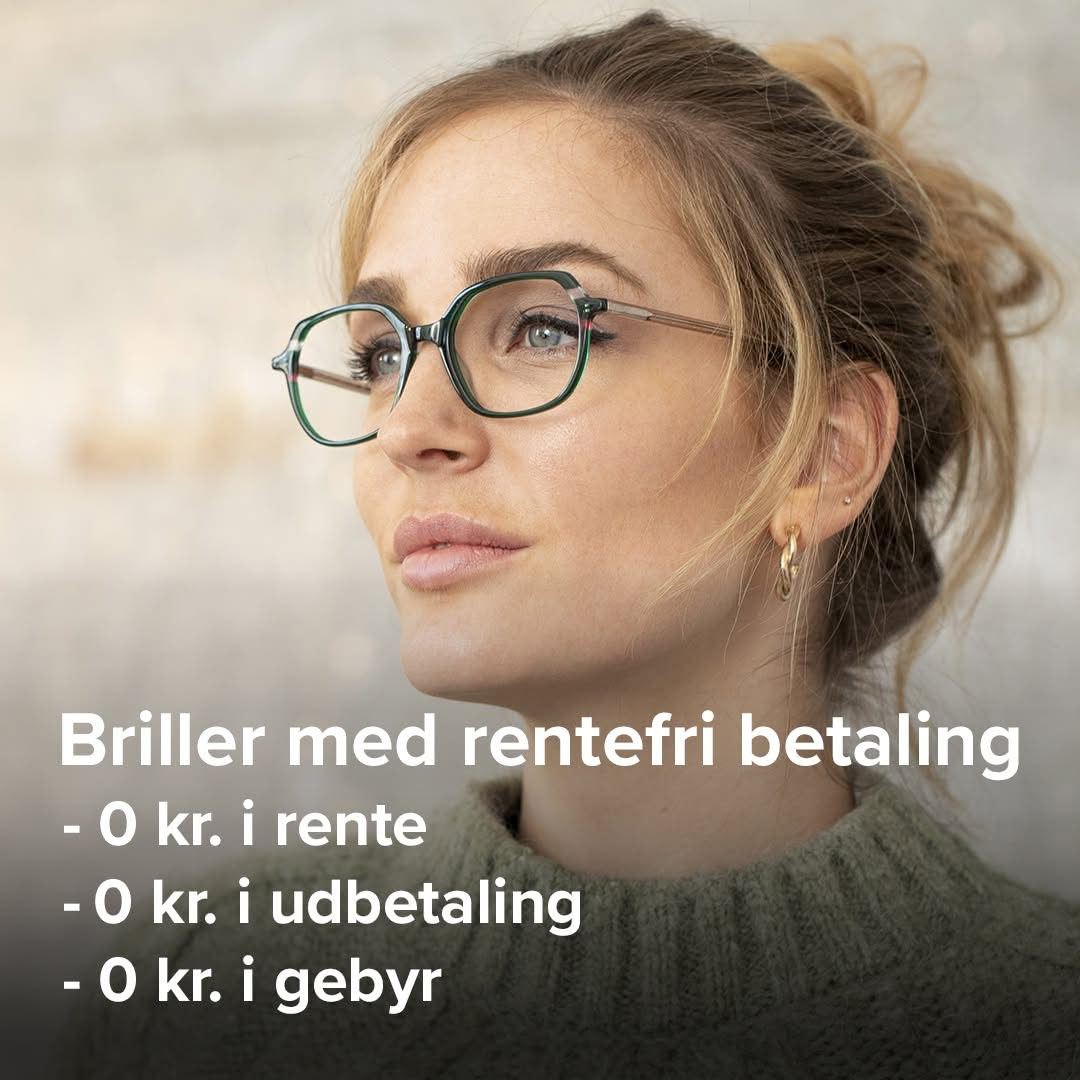 NYTSYN Veri tilbyder rentefri betaling over 24 måneder på briller