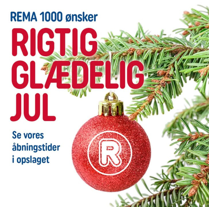 Rema 1000 Nørrevænget informerer om ændrede åbningstider i julen
