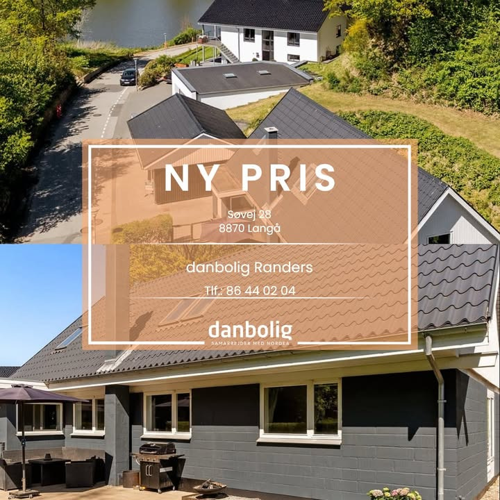 Danbolig Randers annoncerer ny pris på stor familievilla ved Langå Sø