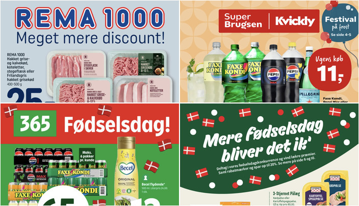 Lokale tilbud: Faxekondi eller Pepsi Max til 65 kr. og Spier Signature vin til 35 kr.