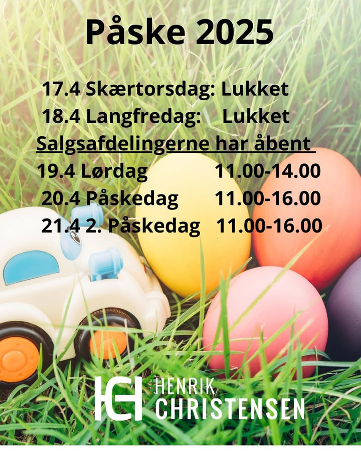 Henrik Christensen A/S ønsker god påske og annoncerer genåbning af salgsafdelinger i weekenden