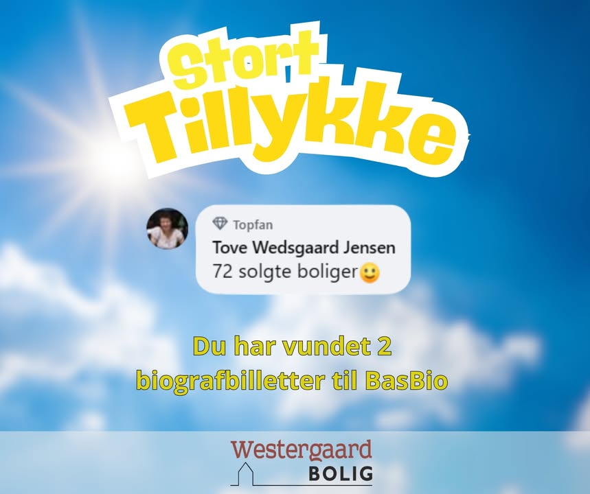 Westergaard Bolig uddeler biografbilletter til konkurrencevinder