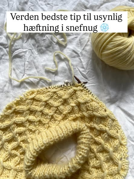 Sådan hæfter du ender ved overgang mellem to nøgler Snefnug, tips fra CaMaRose.dk