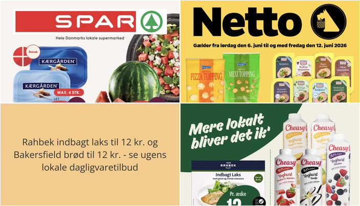 Rahbek indbagt laks til 12 kr. og Bakersfield brød til 12 kr. - se ugens lokale dagligvaretilbud